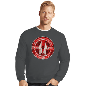 Shirts Crewneck Sweater, Unisex / Small / Charcoal A-Wing