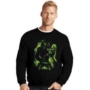 Secret_Shirts Crewneck Sweater, Unisex / Small / Black Hunter Of Humans