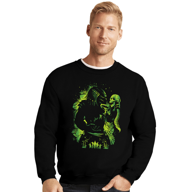 Secret_Shirts Crewneck Sweater, Unisex / Small / Black Hunter Of Humans