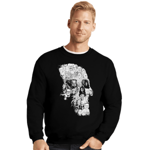 Shirts Crewneck Sweater, Unisex / Small / Black Horror Skull