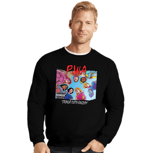 Daily_Deal_Shirts Crewneck Sweater, Unisex / Small / Black Straight Outta Kingdom