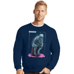 Shirts Crewneck Sweater, Unisex / Small / Navy Blue Thinker