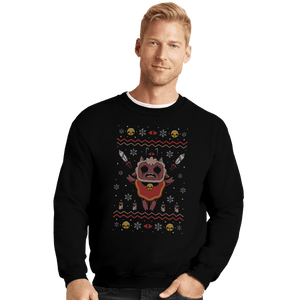 Shirts Crewneck Sweater, Unisex / Small / Black Lamb Christmas