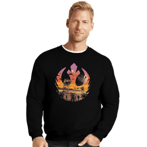 Shirts Crewneck Sweater, Unisex / Small / Black Rebellion Sunset