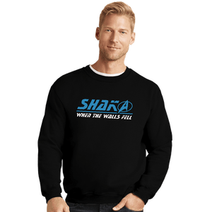 Daily_Deal_Shirts Crewneck Sweater, Unisex / Small / Black Shaka Trek