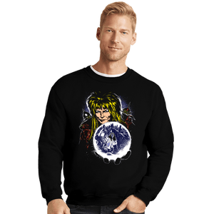 Daily_Deal_Shirts Crewneck Sweater, Unisex / Small / Black Maze Goblin King