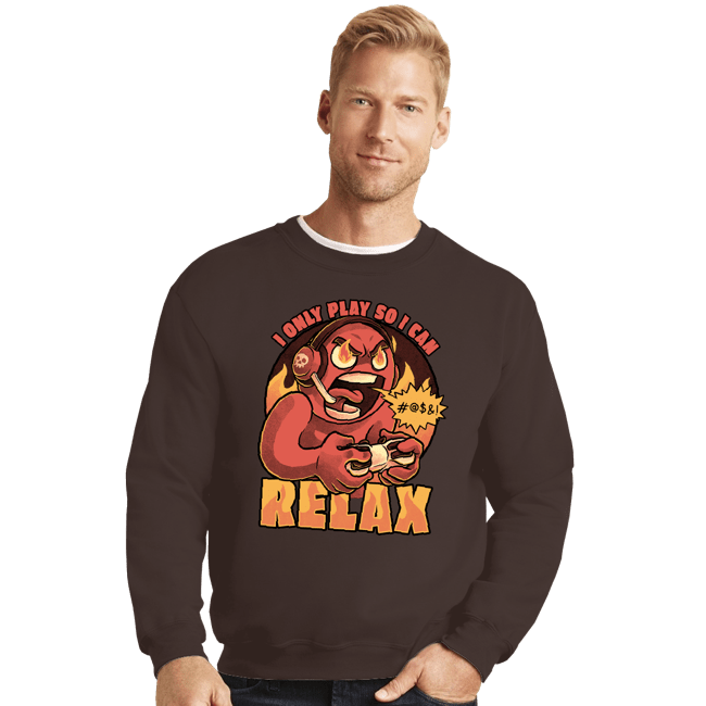 Secret_Shirts Crewneck Sweater, Unisex / Small / Dark Chocolate I Play To Relax
