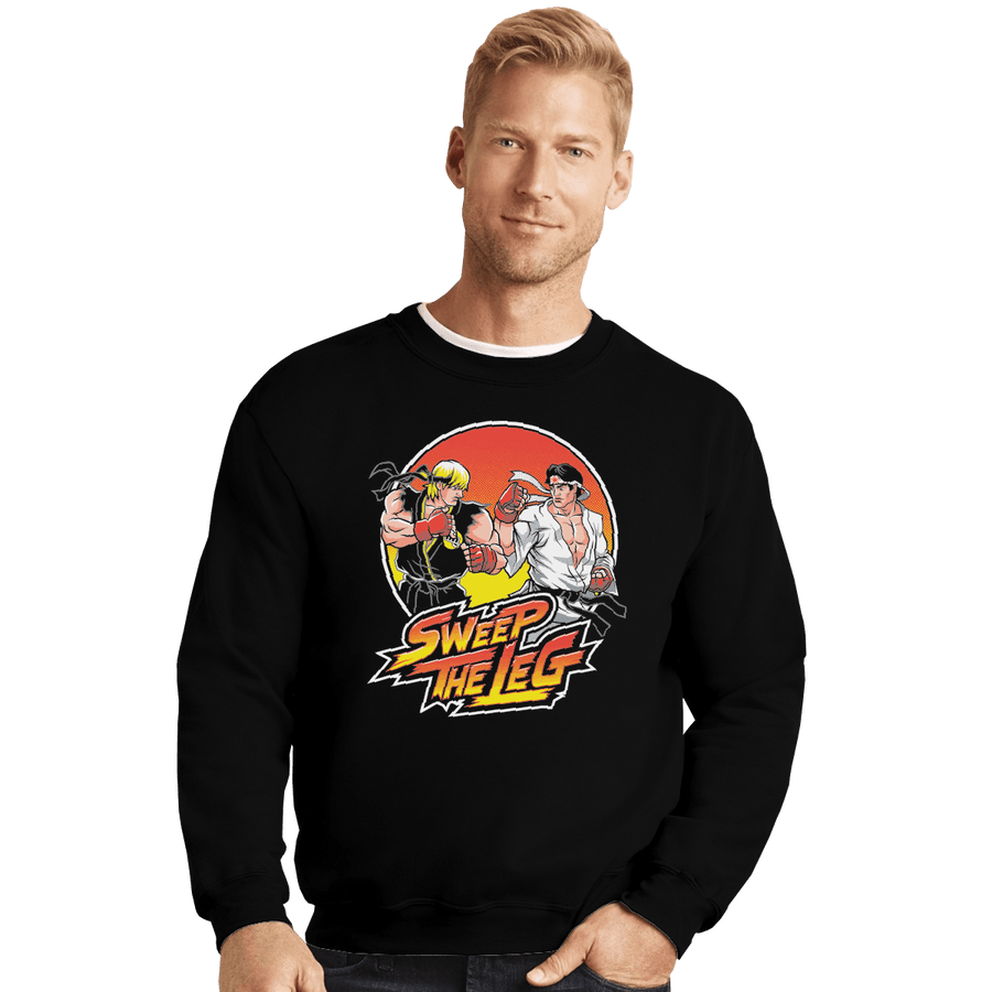 Shirts Crewneck Sweater, Unisex / Small / Black Sweep The Leg