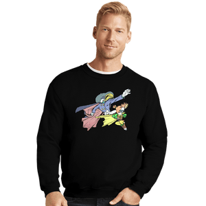 Daily_Deal_Shirts Crewneck Sweater, Unisex / Small / Black The Duck  Knight