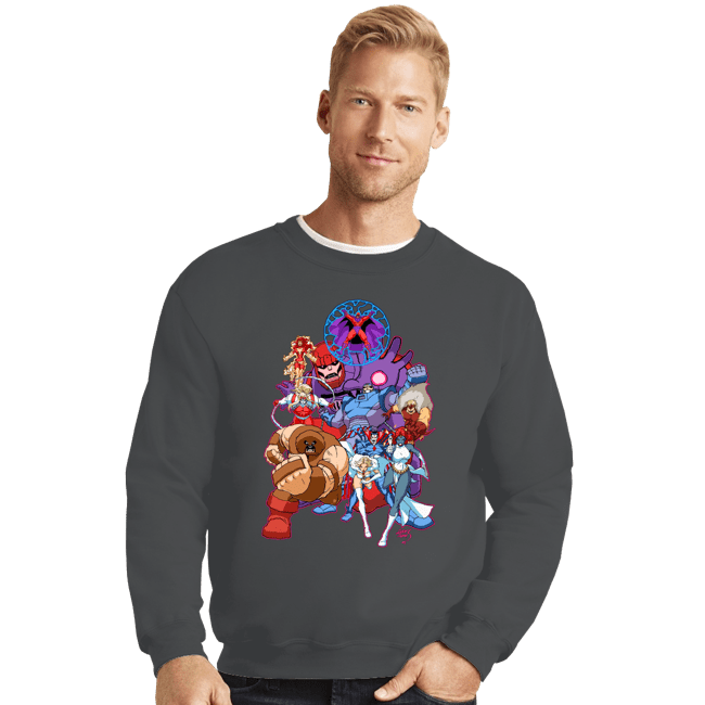 Shirts Crewneck Sweater, Unisex / Small / Charcoal X-Men Villains
