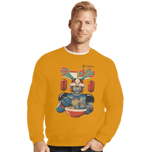 Load image into Gallery viewer, Shirts Crewneck Sweater, Unisex / Small / Gold Super Ramen Bot
