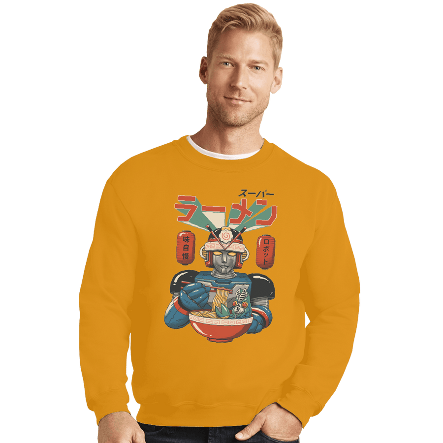 Shirts Crewneck Sweater, Unisex / Small / Gold Super Ramen Bot