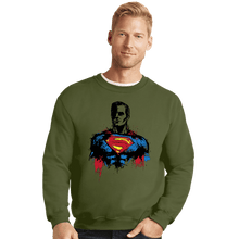 Load image into Gallery viewer, Shirts Crewneck Sweater, Unisex / Small / Military Green Return Of Kryptonian
