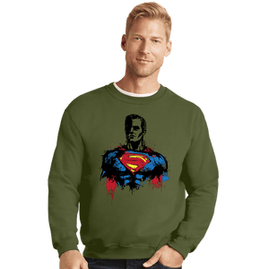 Shirts Crewneck Sweater, Unisex / Small / Military Green Return Of Kryptonian