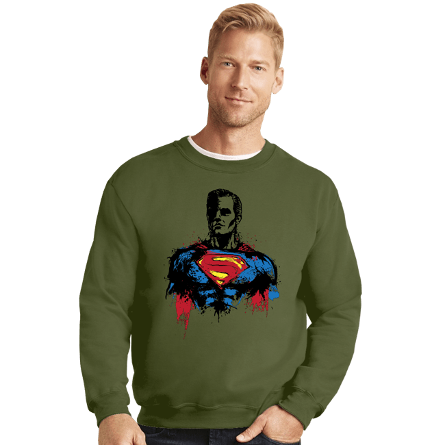 Shirts Crewneck Sweater, Unisex / Small / Military Green Return Of Kryptonian