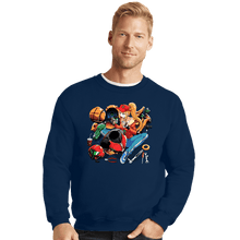 Load image into Gallery viewer, Secret_Shirts Crewneck Sweater, Unisex / Small / Navy Suit Repair!

