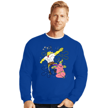 Load image into Gallery viewer, Daily_Deal_Shirts Crewneck Sweater, Unisex / Small / Royal Blue Sponge Knight Returns
