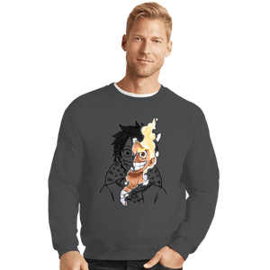 Daily_Deal_Shirts Crewneck Sweater, Unisex / Small / Charcoal Power God Of Sun