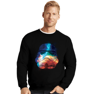 Daily_Deal_Shirts Crewneck Sweater, Unisex / Small / Black Galactic Stormtrooper