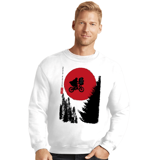 Daily_Deal_Shirts Crewneck Sweater, Unisex / Small / White The Extra-Terrestrial in Japan
