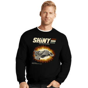 Daily_Deal_Shirts Crewneck Sweater, Unisex / Small / Black Shiny Heroes