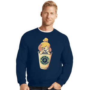 Shirts Crewneck Sweater, Unisex / Small / Navy Animal Coffee