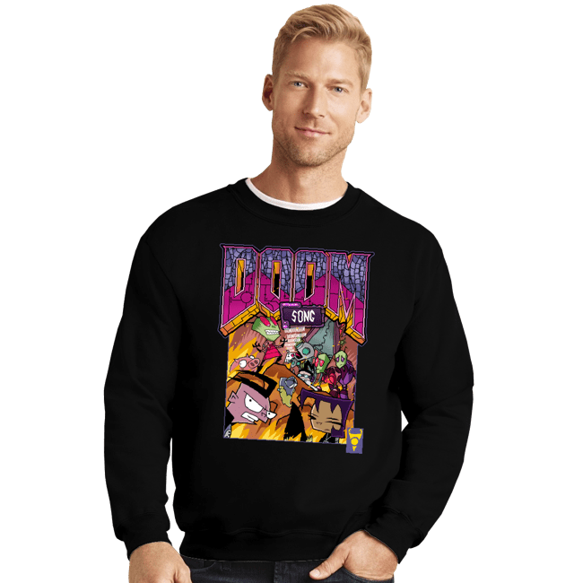 Daily_Deal_Shirts Crewneck Sweater, Unisex / Small / Black DOOOM