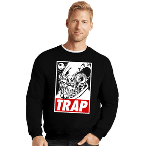 Shirts Crewneck Sweater, Unisex / Small / Black Trap