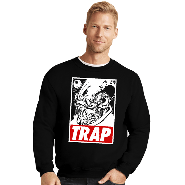 Shirts Crewneck Sweater, Unisex / Small / Black Trap