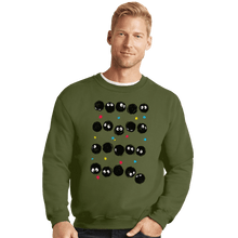 Load image into Gallery viewer, Shirts Crewneck Sweater, Unisex / Small / Military Green The Black Sprites
