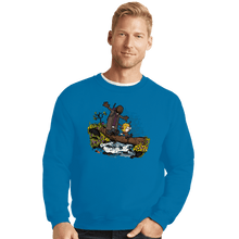 Load image into Gallery viewer, Secret_Shirts Crewneck Sweater, Unisex / Small / Sapphire The Adventures Of The Deer-Boy
