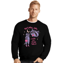 Load image into Gallery viewer, Daily_Deal_Shirts Crewneck Sweater, Unisex / Small / Black Nocturnal Girl
