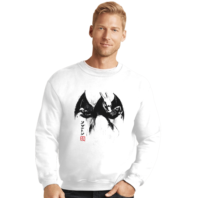 Shirts Crewneck Sweater, Unisex / Small / White Char Ink