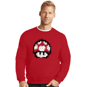 Shirts Crewneck Sweater, Unisex / Small / Red Mushroom Spray