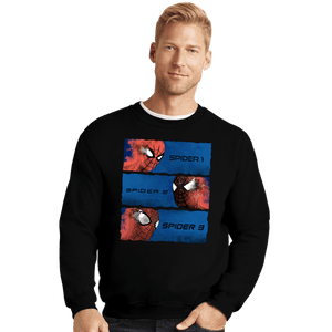 Daily_Deal_Shirts Crewneck Sweater, Unisex / Small / Black Spiders