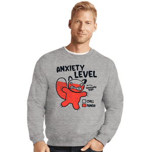 Daily_Deal_Shirts Crewneck Sweater, Unisex / Small / Sports Grey Anxiety Level Panda