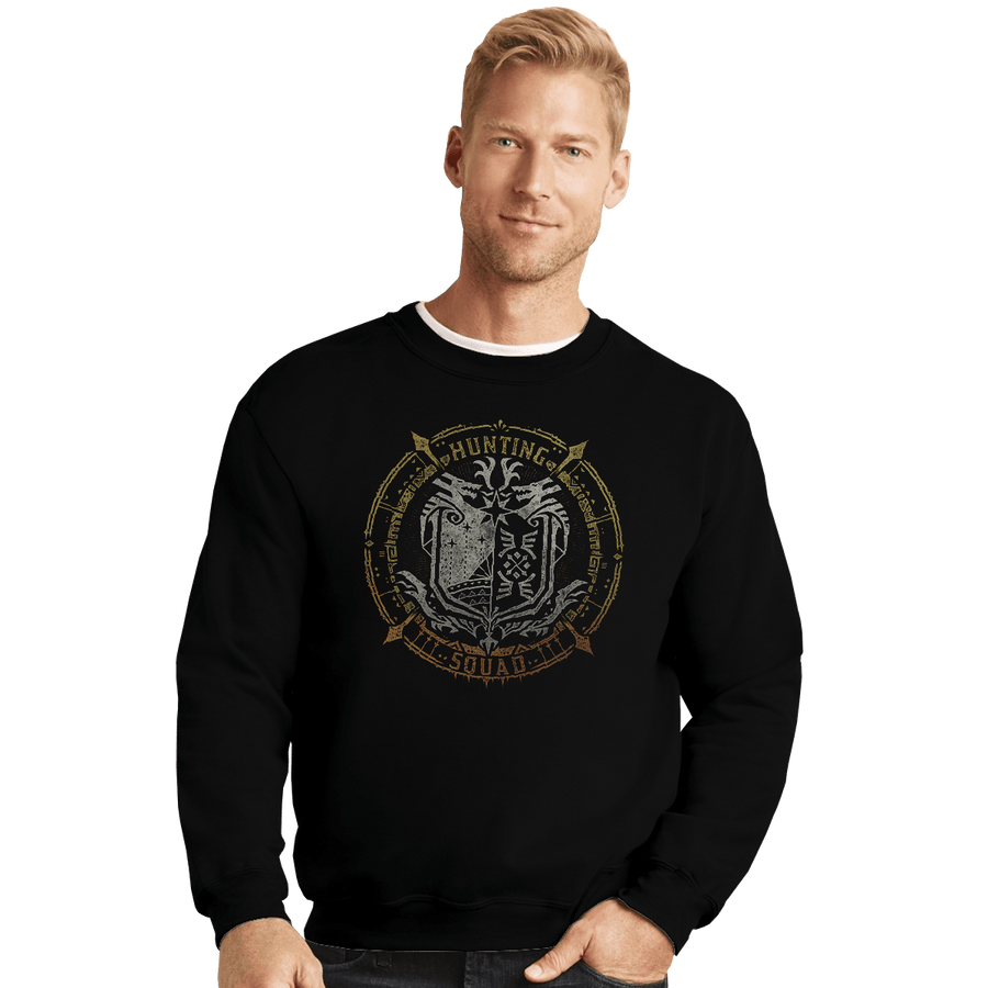 Shirts Crewneck Sweater, Unisex / Small / Black Hunting Squad