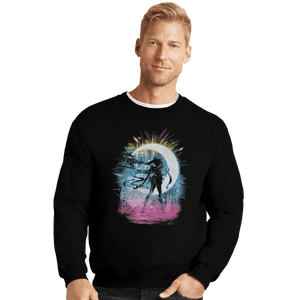 Shirts Crewneck Sweater, Unisex / Small / Black Moon Storm