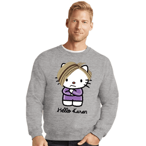 Secret_Shirts Crewneck Sweater, Unisex / Small / Sports Grey Karen Kitty