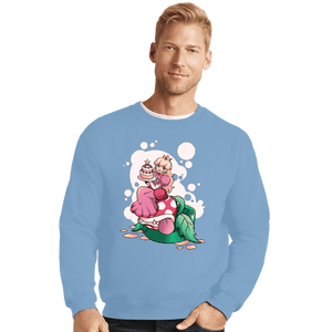 Shirts Crewneck Sweater, Unisex / Small / Powder Blue Princess Peach