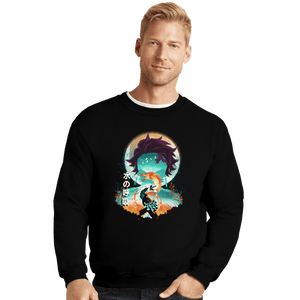 Daily_Deal_Shirts Crewneck Sweater, Unisex / Small / Black Demon Tanjiro