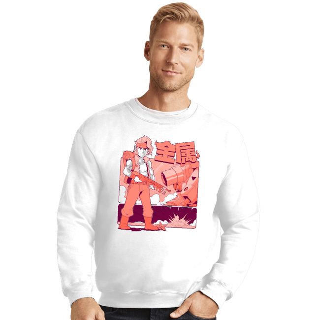 Daily_Deal_Shirts Crewneck Sweater, Unisex / Small / White Classic Commando X