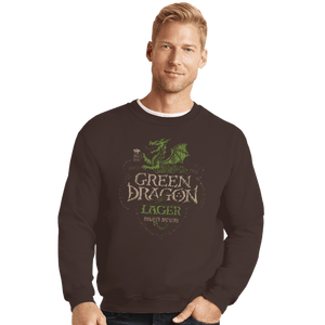 Shirts Crewneck Sweater, Unisex / Small / Dark Chocolate Green Dragon Lager