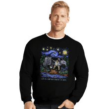 Load image into Gallery viewer, Daily_Deal_Shirts Crewneck Sweater, Unisex / Small / Black I Live In A Van Gogh
