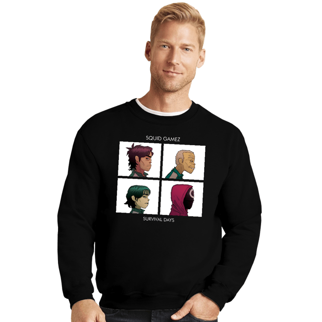 Daily_Deal_Shirts Crewneck Sweater, Unisex / Small / Black Squid Gamez