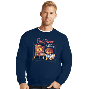 Daily_Deal_Shirts Crewneck Sweater, Unisex / Small / Navy Kitty Painter