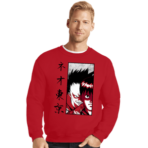 Shirts Crewneck Sweater, Unisex / Small / Red Neo Tokyo
