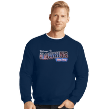 Load image into Gallery viewer, Shirts Crewneck Sweater, Unisex / Small / Navy Hawkins Fun Fair
