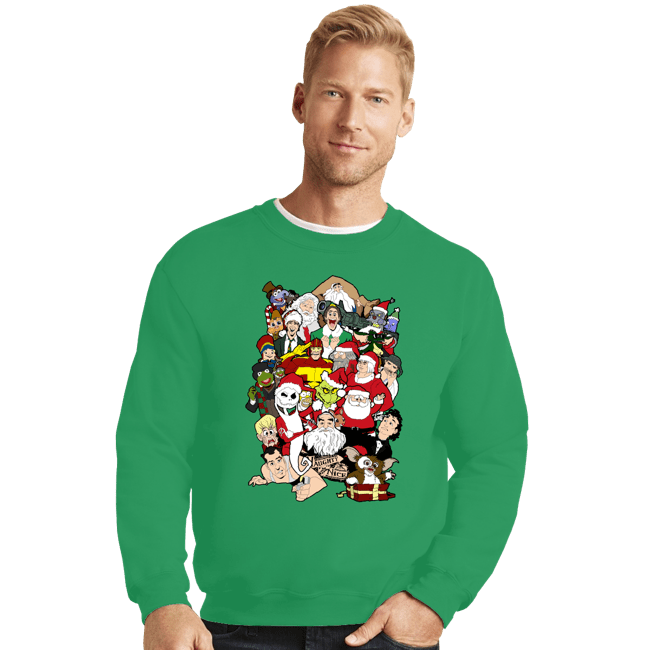 Secret_Shirts Crewneck Sweater, Unisex / Small / Irish Green Christmas Chaos