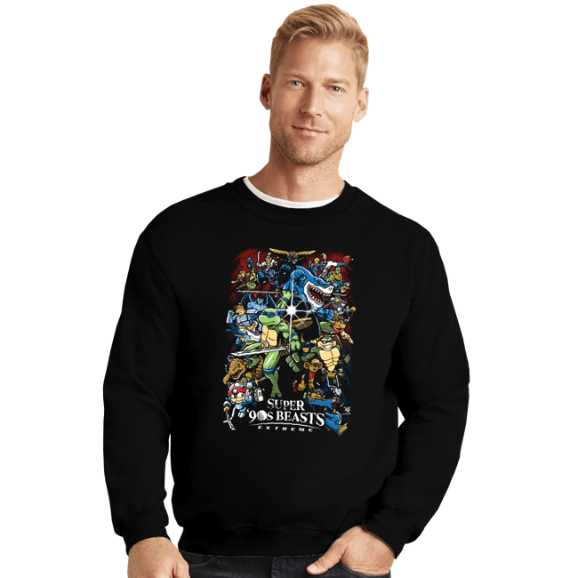 Secret_Shirts Crewneck Sweater, Unisex / Small / Black Super 90s Beasts